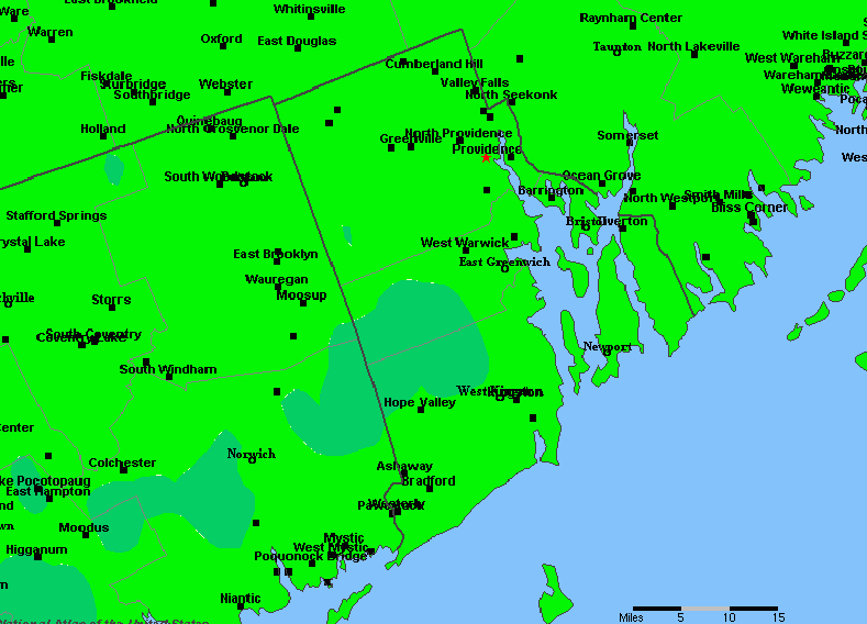 The State of Rhode Island Yearly Average Precipitation